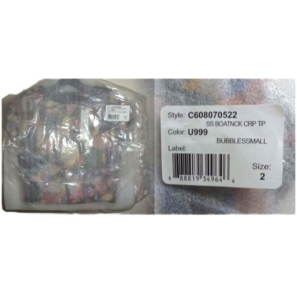 $440 Sequins Alice + Olivia Kaleidoscopic Crop Top 2 COLORFUL Back Stretch Panel - Picture 15 of 16